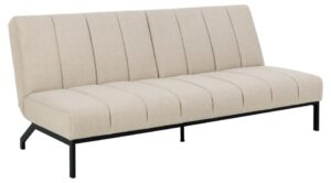 ACT NORDIC Caix sovesofa, m. click & clack, delt ryglæn, syninger - beige stof og sort stål (198x95)