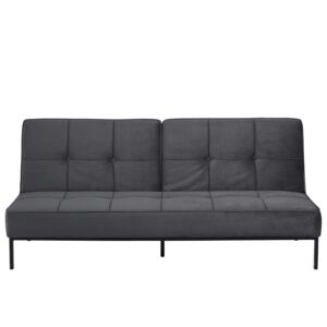 ACT NORDIC Perugia sovesofa - mørkegrå polyester og sort metal