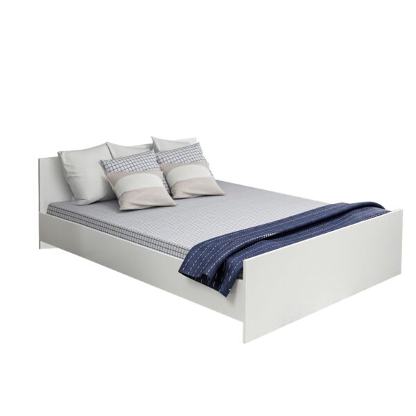 FUNZI LIVING Bedstead sengeramme, m. sengegavl - hvid melamin (160x200)