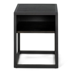 SPINDER DESIGN Diva One-Nightstand sengebord, m. 1 hylde - sort egetræ og sort stål (40x40)