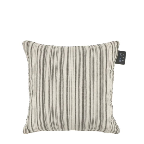 COSI FIRES Cosipillow Striped varmepude, genopladeligt batteri, kvadratisk - hvid/sort stof (50x50)