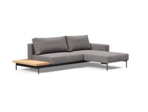 Innovation Living Bragi Sovesofa m. sidebord L: 265 cm - Mat Sort/Flashtex Light Grey