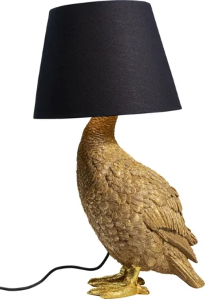 KARE DESIGN Animal Duck bordlampe - sort bomuld og guld polyresin