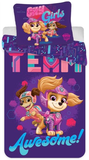 Sengetøj børn 140x200 cm - Paw Patrol sengetøj - Awesome - Vendbart design - 100% bomuld