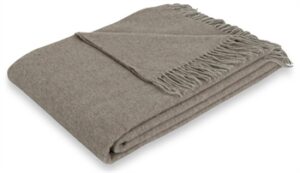 Uldplaid - 40% Cashmere - 130x200 cm - Ensfarvet mocca uldtæppe - By Borg plaid