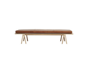 WOUD Level Daybed m/ Læder Hynde Nougat/oak - 190