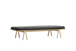 WOUD Level Daybed m/ Læder Hynde Sort/oak - 190