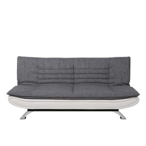 ACT NORDIC Faith sovesofa - lysegrå polyester, hvid PU og krom metal
