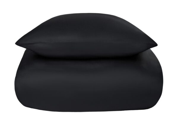 Bambus sengetøj - 140x220cm - 100% Naturligt bambus - Nature By Borg - Sort satinvævet dynebetræk