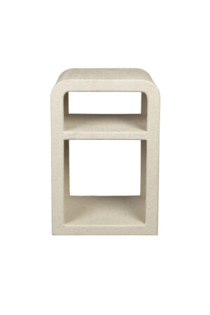 DUTCHBONE Veda sengebord, m. 1 hylde - beige genbrugt marmor (60x40)