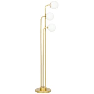 Gulvlampe med roterende lampeskærme, 120W læselampe, 1,65 m h⌀j sengelampe med fodkontakt, standerlampe til soveværelse, kontor,