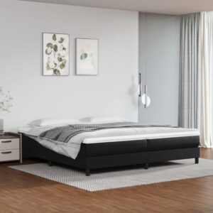 Kontinentalseng med madras 200x200 cm kunstlæder sort