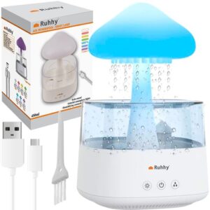 Luftfugter Med Vanddråbe Diffuser LED Natlys / Regneffekt, Natlampe