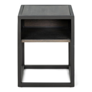 SPINDER DESIGN Diva One-Nightstand sengebord, m. 1 hylde - olieret egetræ og sort stål (40x40)