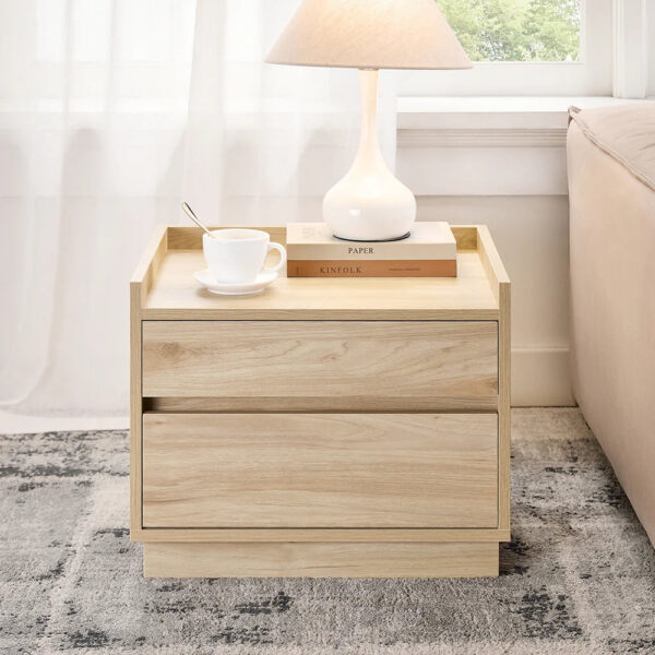 Sengebord i japandi-stil, L50xB40xH40 cm, naturfarvet