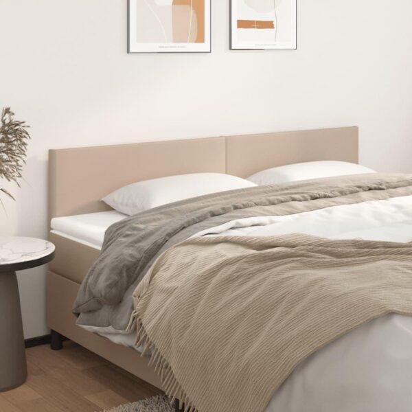 Sengegavle 2 stk. 80x5x78/88 cm kunstlæder cappuccinofarvet