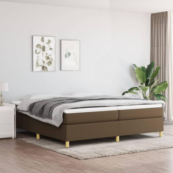 Sengeramme til kontinentalseng 200x200 cm stof mørkebrun