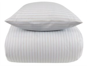 Sengetøj 100% bomuld - 140x220 cm - Brun stribet sengesæt - Nordstrand Home dynebetræk
