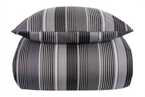 Sengetøj til dobbeltdyne 200x200 cm - Stripe sort sengesæt - In Style sengelinned i mikrofiber