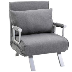 Sovesofa Med Armlæn 65X69X80Cm 3-I-1 Sovesofa, Gæsteseng, Chaiselong, H⌀rlignende Polyester, Grå