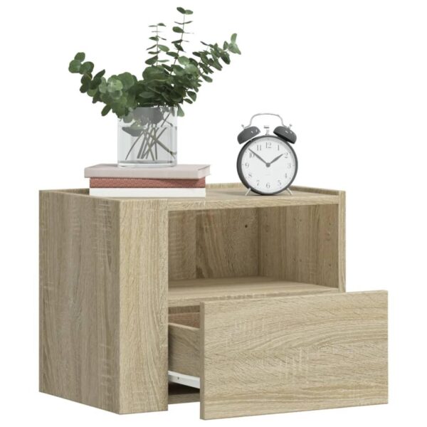 Væghængte sengeborde 2 stk. 45x30x35 cm sonoma-eg