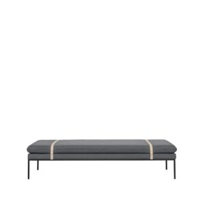 ferm LIVING Turn daybed stof Fiord by kvadrat light grey, sort stel