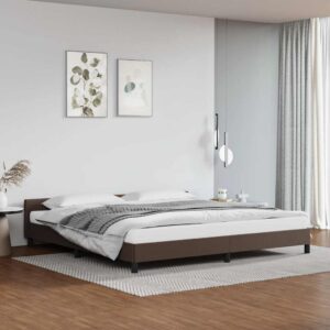 vidaXL Sengeramme med hovedgærde uden madras Brun 200x200 cm