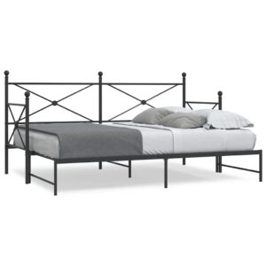 vidaXL daybed med udtræk uden madras 75x190 cm stål sort