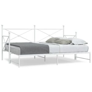 vidaXL daybed med udtræk uden madras 90x190 cm stål hvid
