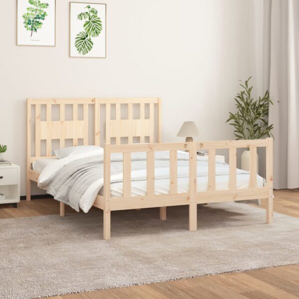 vidaXL sengeamme med sengegavl 120x200 cm massivt fyrretræ