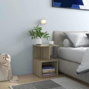 vidaXL sengebord 35x35x55 cm konstrueret træ sonoma-eg