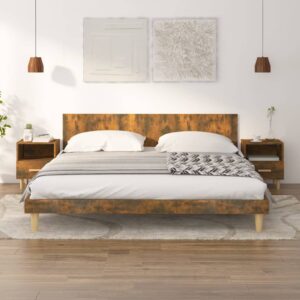 vidaXL sengeborde 2 stk. 40x35x47 cm røget egetræsfarve