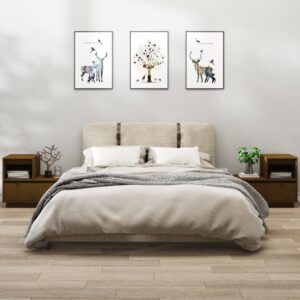 vidaXL sengeborde 2 stk. 60x34x51 cm massivt fyrretræ gyldenbrun