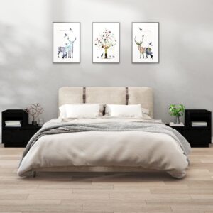 vidaXL sengeborde 2 stk. 60x34x51 cm massivt fyrretræ sort