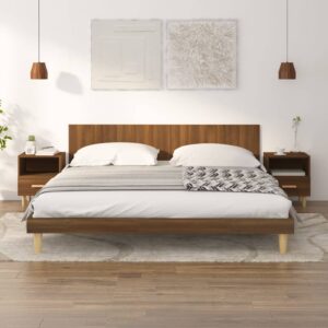 vidaXL sengeborde 40x35x47 cm 2 stk. brun egetræsfarve