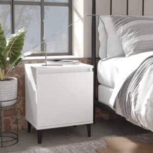 vidaXL sengeborde med metalben 40x30x50 cm hvid