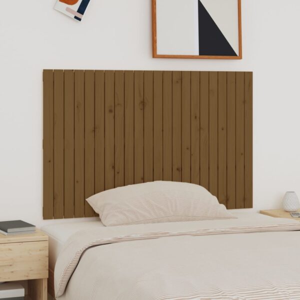 vidaXL sengegavl 140x3x90 cm massivt fyrretræ gyldenbrun