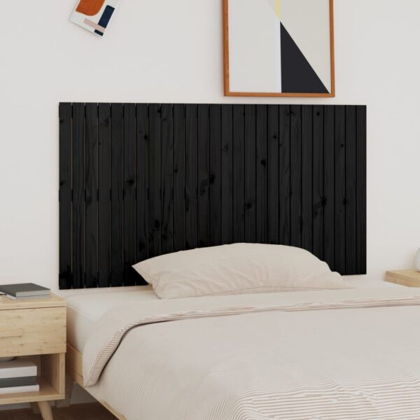 vidaXL sengegavl 166x3x90 cm massivt fyrretræ sort