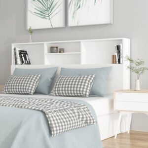 vidaXL sengegavl med opbevaring 160x19x103,5 cm hvid