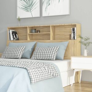 vidaXL sengegavl med opbevaring 160x19x103,5 cm sonoma-eg