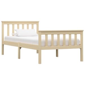vidaXL sengeramme 100x200 cm massivt fyrretræ lyst træ