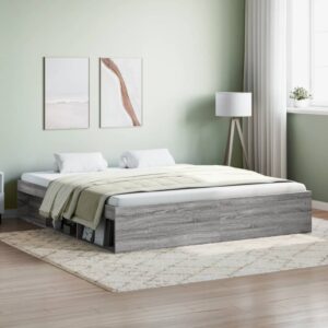 vidaXL sengeramme 180x200 cm grå sonoma-eg