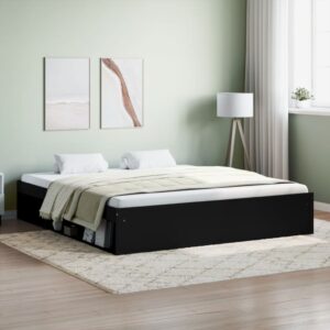 vidaXL sengeramme 180x200 cm sort