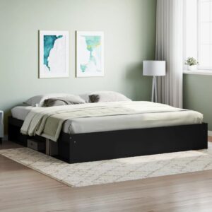 vidaXL sengeramme 200x200 cm sort