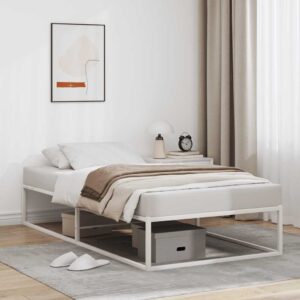 vidaXL sengeramme uden madras 100x200 cm metal hvid