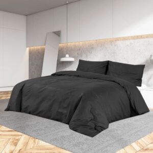 vidaXL sengetøj 240x220 cm let mikrofiberstof sort