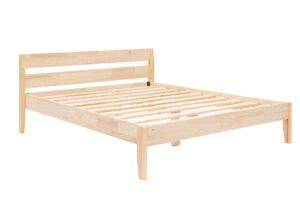 NORDVÄRK Venus 100 sengeramme, m. sengegavl og lamelbund - natur grantræ og fyrretræ (100x200)
