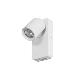 Sengelampe til væg med USB stik | USB Type A + C | GU10 | Hvid