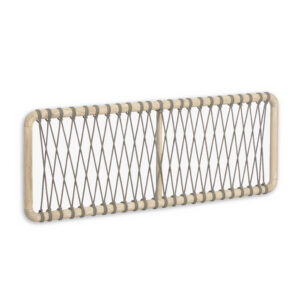 KAVE HOME Aberash sengegavl - natur mindi træ og grå snor (til 160 cm senge)