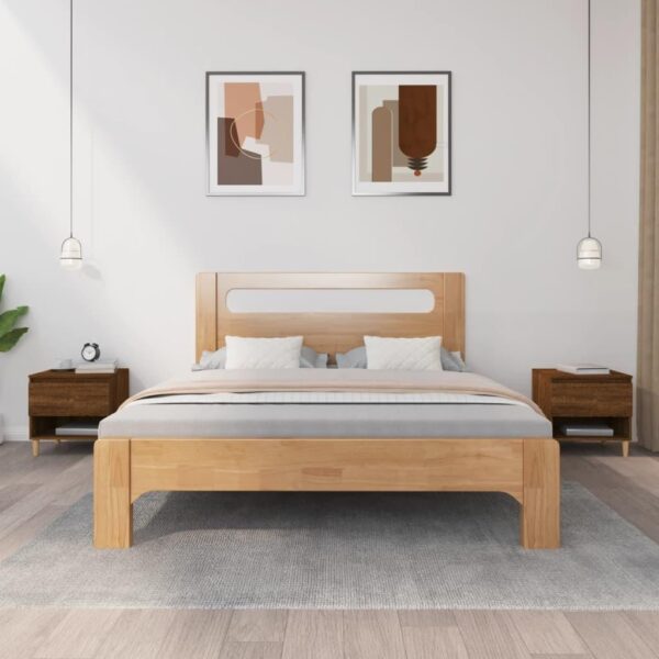 Sengeborde 2 stk. 50x46x50 cm konstrueret træ brunt egetræ